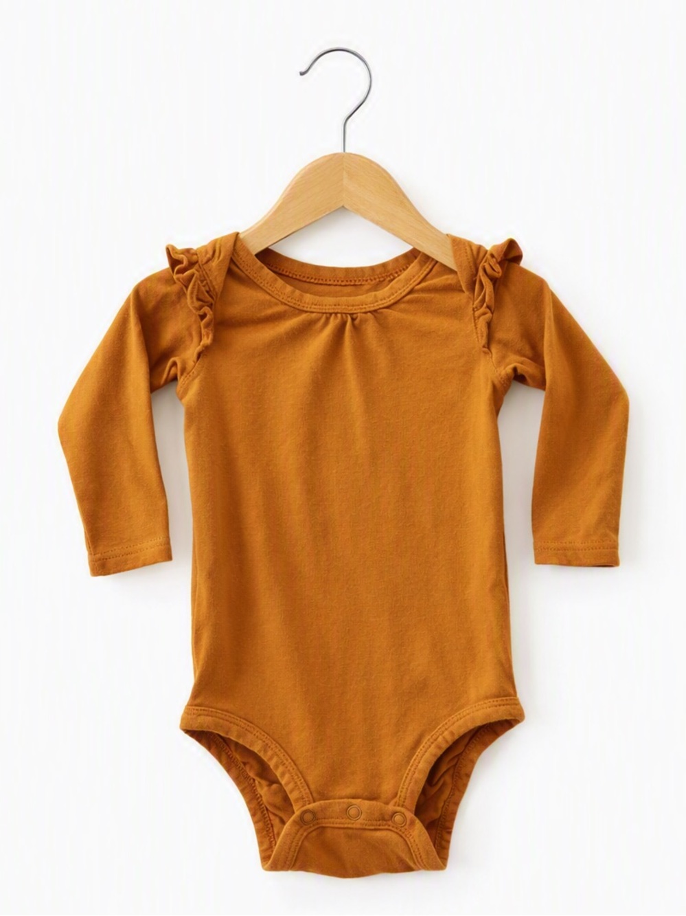 10/$15 Loulou Lollipop Rust Ruffled Long Sleeve Bodysuit